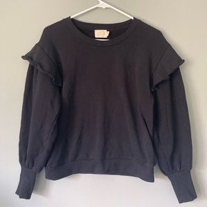 Nation LTD black ruffle sweatshirts